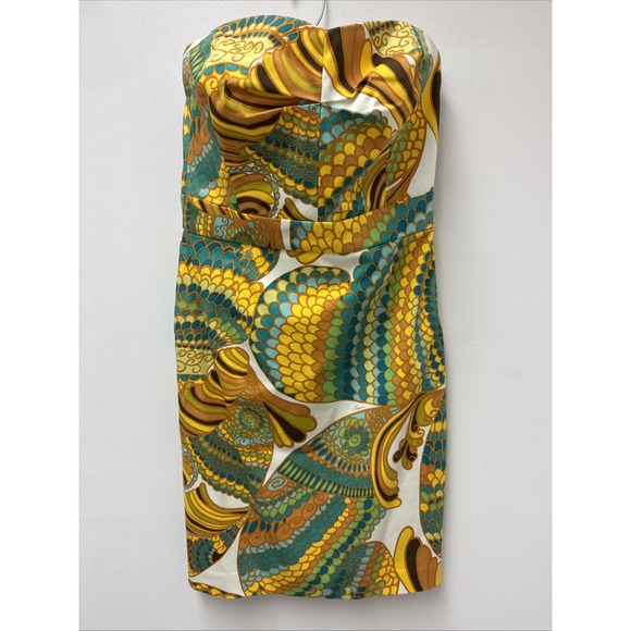 Trina Turk Cora Pisces Strapless Dress Banana Republic‎ collab pop art floral 4P